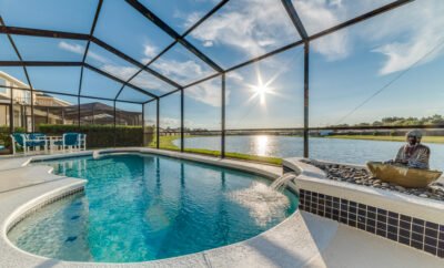 ☀️Sunset Dream – Luxurious Lakeside Haven, 4 miles to Disney, 2 Masters, Hot Tub and Games Room ☀️